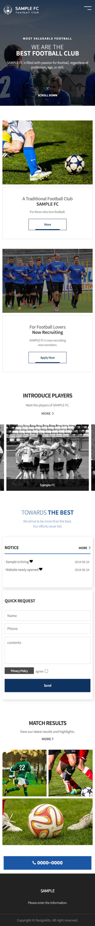 Football Club Sports Website HTML Template mobile product image