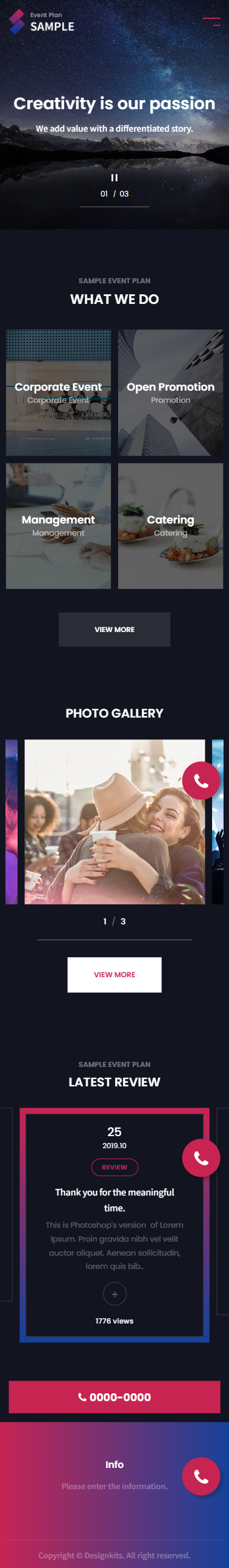 Creative Event & Promotion HTML Template mobile product image