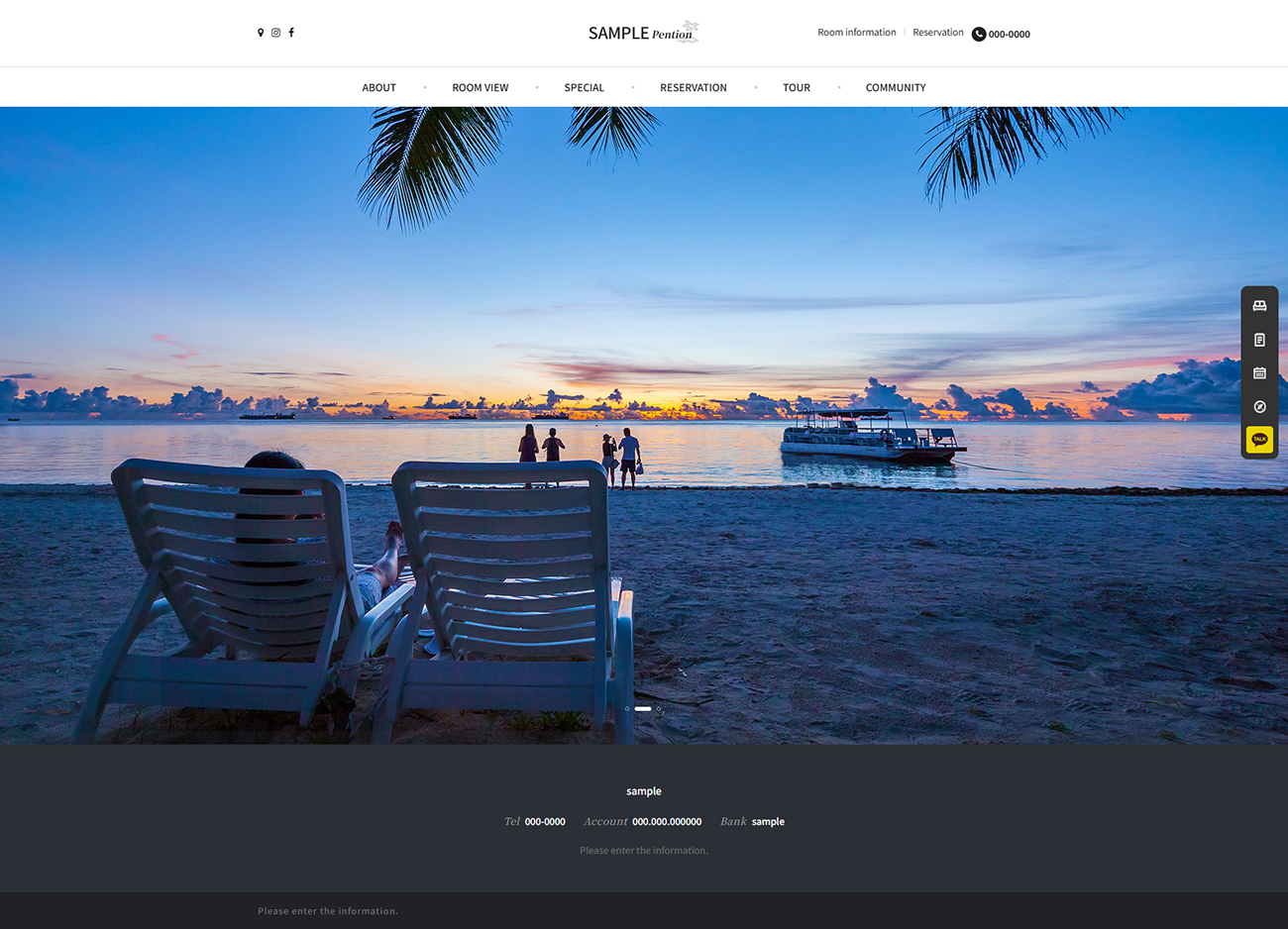 Beach Accommodation & Resort Website HTML Template