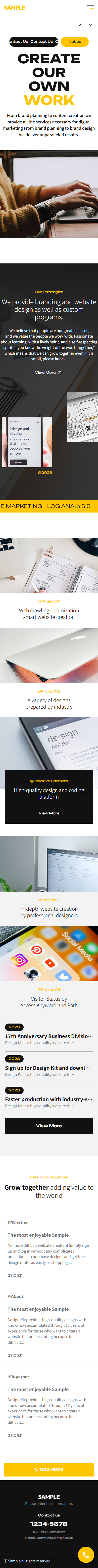 Creative Agency & Branding Website UI Template mobile product image