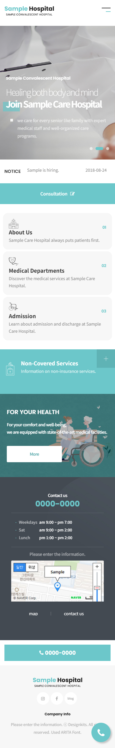 Hospital Medical Healthcare Website HTML Template mobile product image