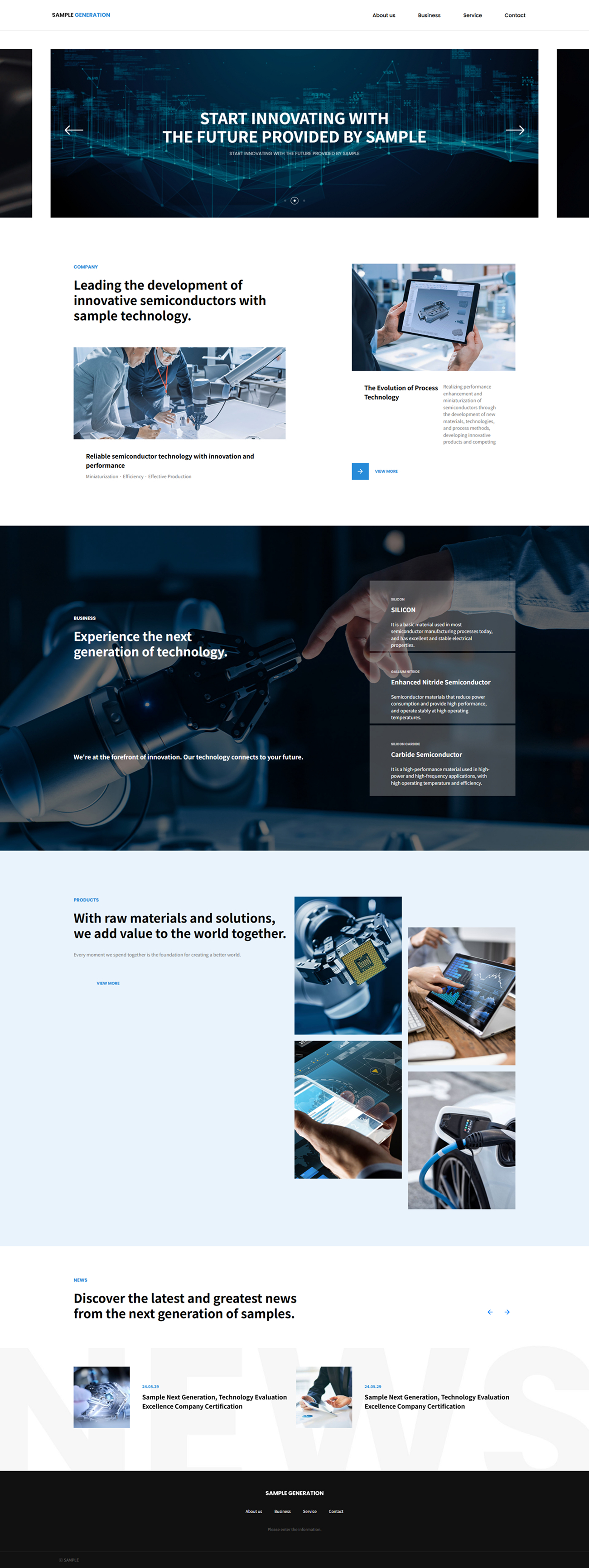 Semiconductor Technology Website Template for AI, Electronics & Advanced Manufacturing