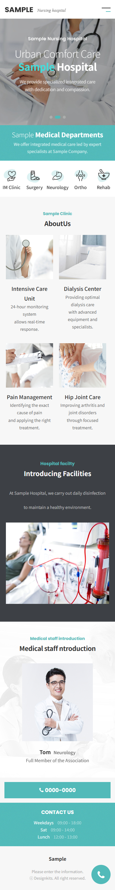 Medical Clinic & Hospital Website UI Template mobile product image