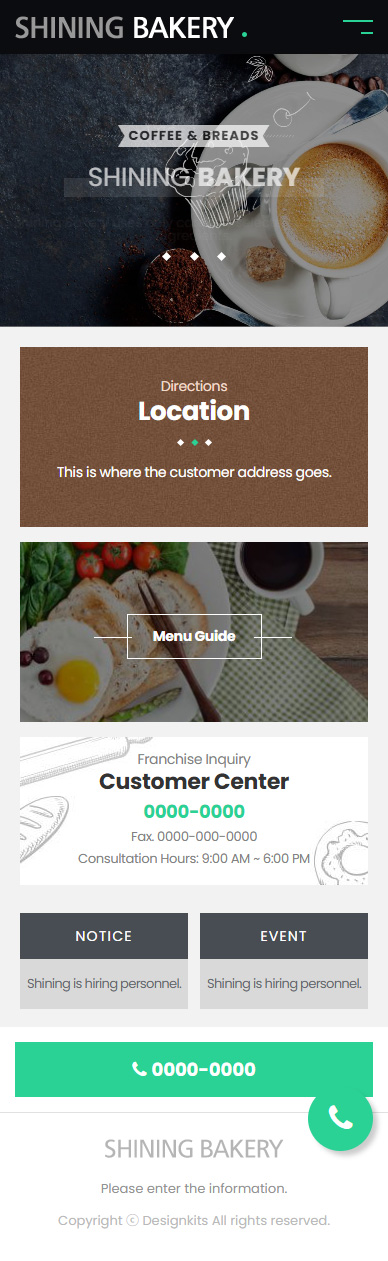 Bakery & Coffee Shop Website HTML Template mobile product image