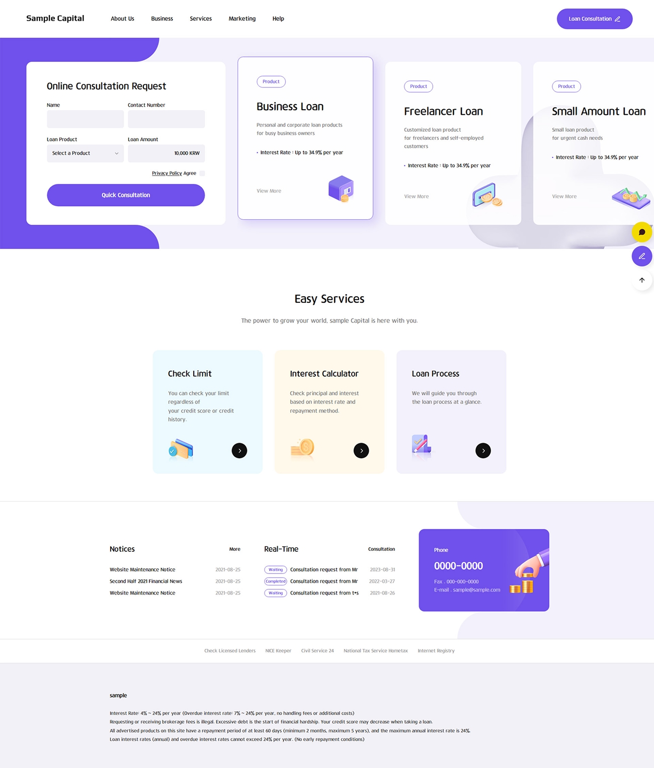 Responsive Loan Consultation Website Template for Finance & Lending Businesses
