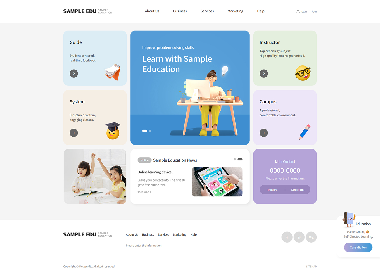 Online Education Platform Website Template for E-Learning & Academic Institutes
