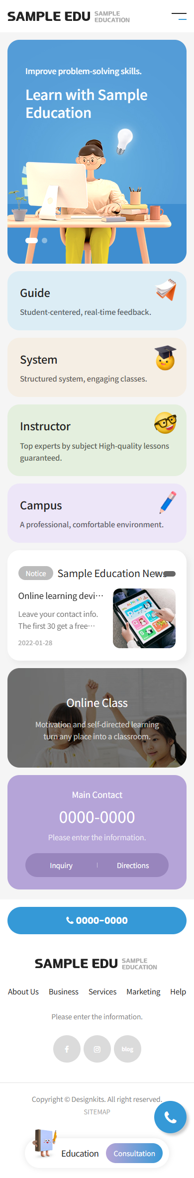 Online Education Platform Website Template for E-Learning & Academic Institutes mobile product image