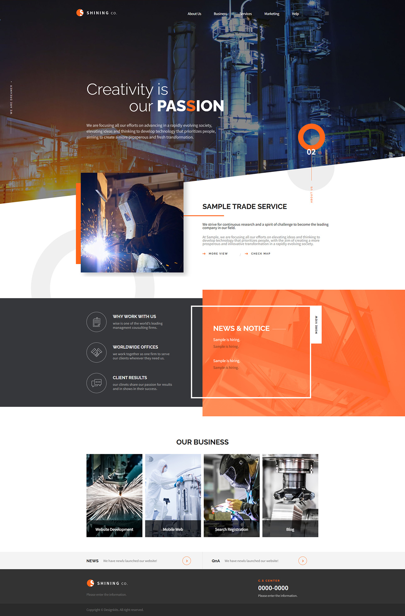 Industrial Corporate Business Website HTML Template