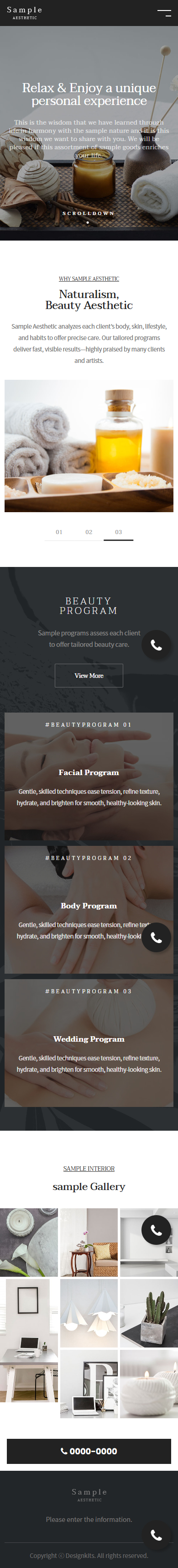 Minimal Spa & Beauty Aesthetic UI Template for Wellness Services mobile product image