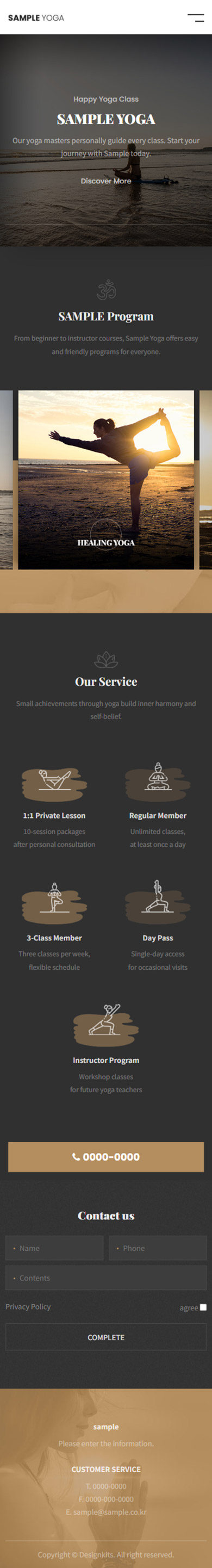 Yoga Studio & Wellness Class HTML Template mobile product image