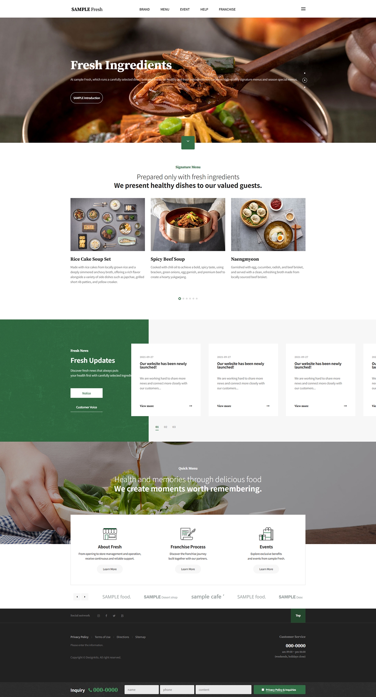 Korean Restaurant Website Template for Traditional Dining & Franchise Brands