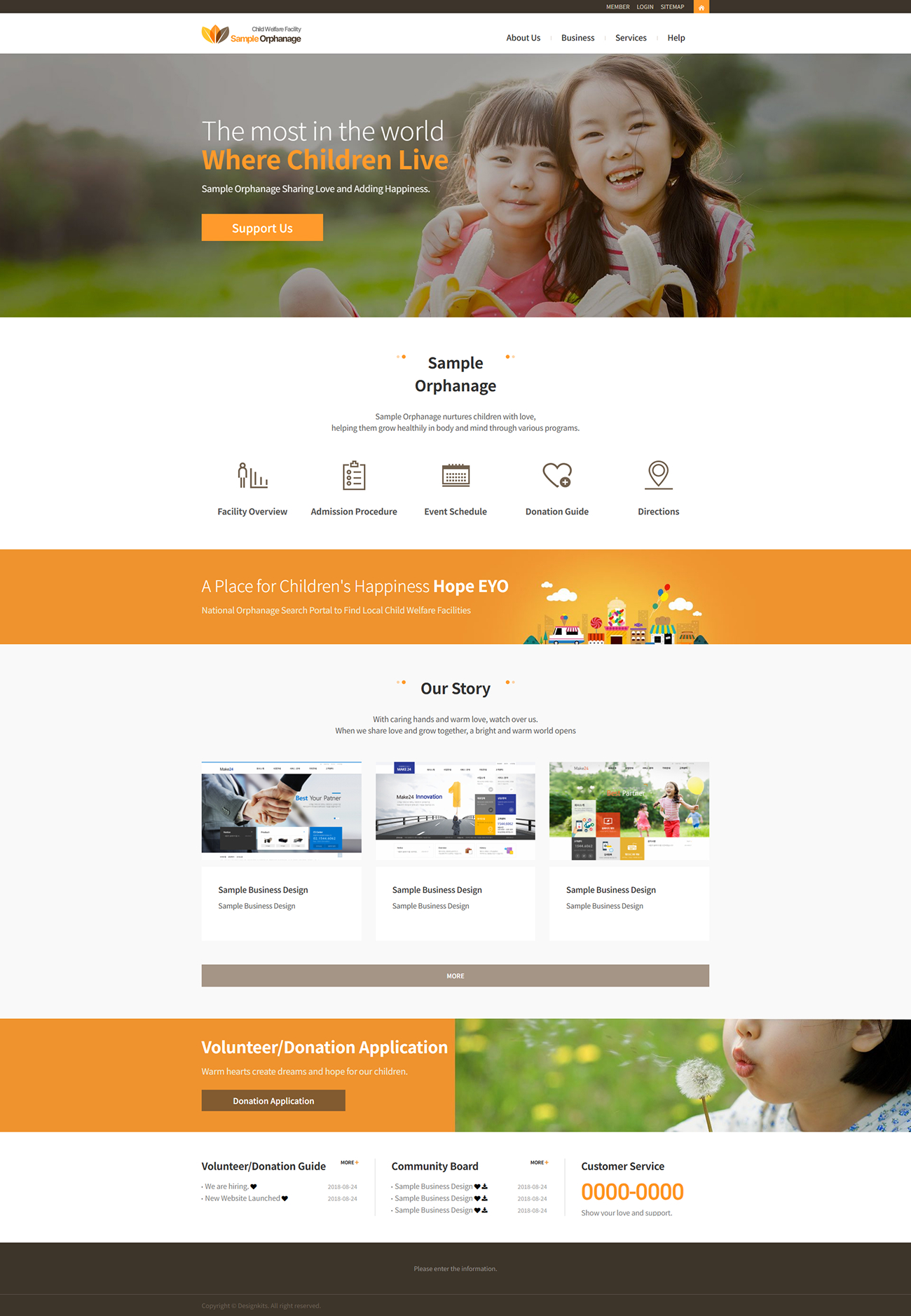 Child Welfare Donation UI Template for Nonprofit Organizations