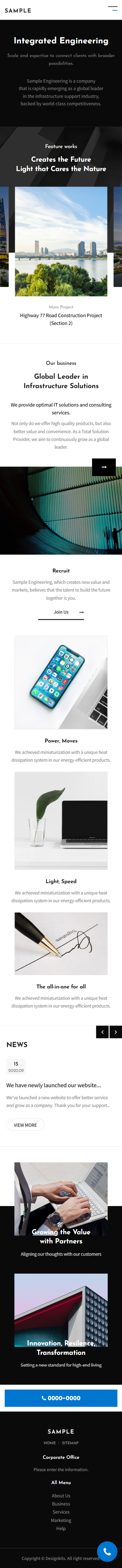 Engineering & Infrastructure Corporate HTML Template mobile product image