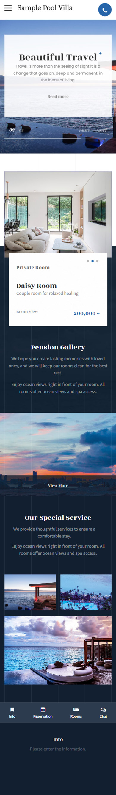 Luxury Resort Accommodation HTML Website Template mobile product image