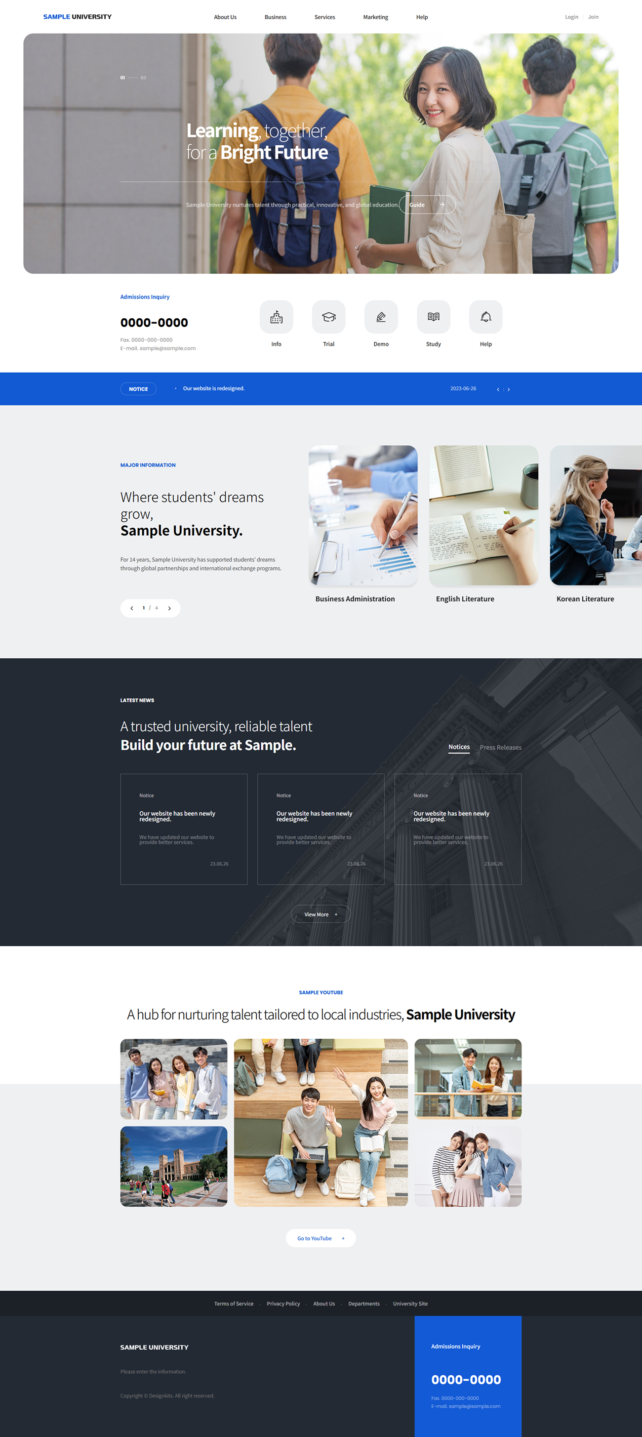 Modern University Website Template for Colleges, Universities & Higher Education