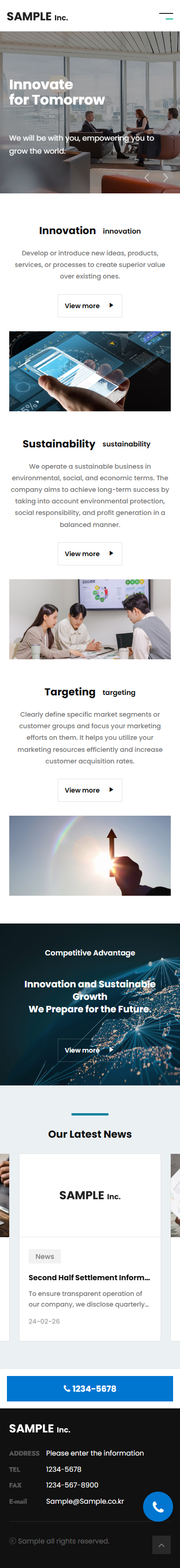 Corporate Business & Innovation Website UI Template mobile product image