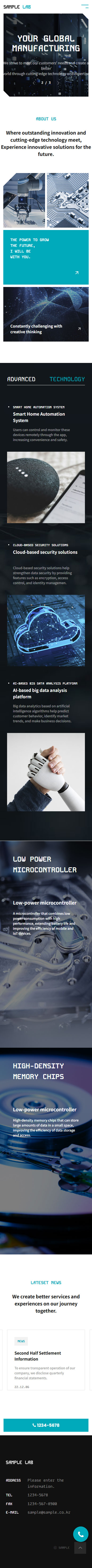 Technology Company Website Template for AI, Semiconductor, Manufacturing & Innovation mobile product image