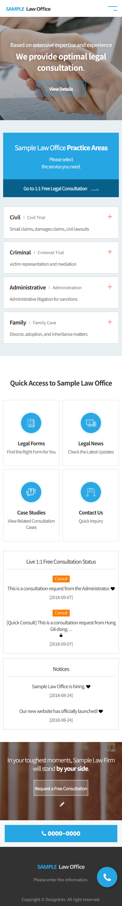 Legal Consultation UI Template for Law Firms & Client Inquiry Websites mobile product image