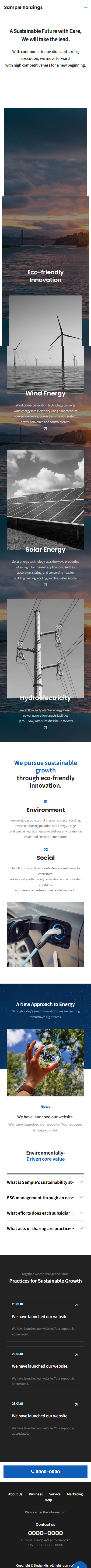 Sustainable Energy & ESG Corporate HTML Template mobile product image