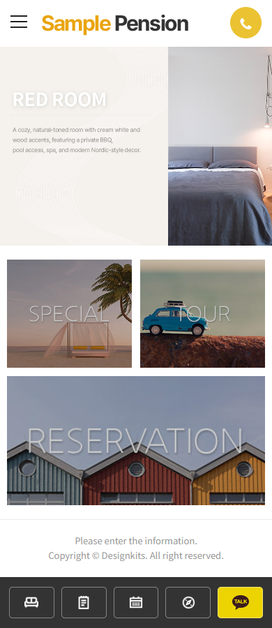 Minimal Accommodation & Room Showcase Website HTML Template mobile product image