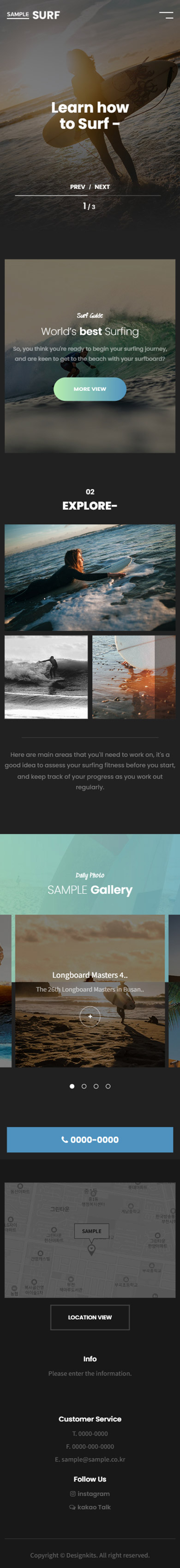 Surfing & Water Sports Activity Website HTML Template mobile product image
