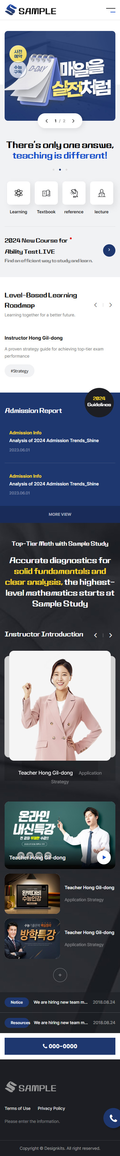Premium Academy Website Template for Entrance Exam Prep, Tutoring & Learning Centers mobile product image