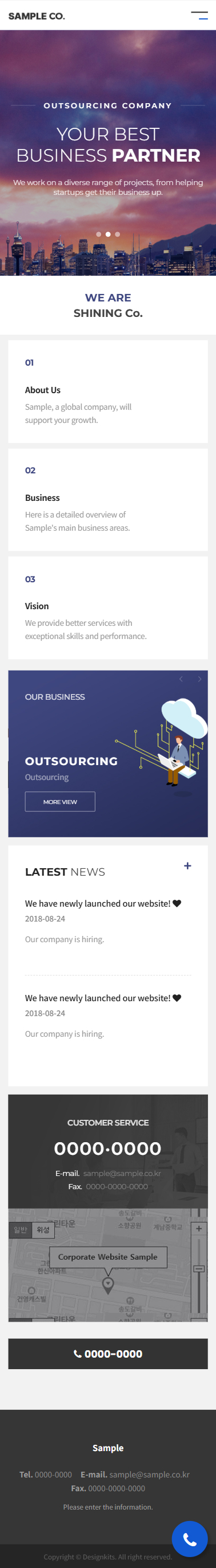 Outsourcing Business Corporate Website HTML Template mobile product image