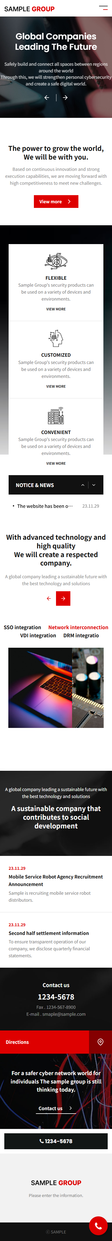 Global Technology & IT Solutions Corporate Website UI Template mobile product image