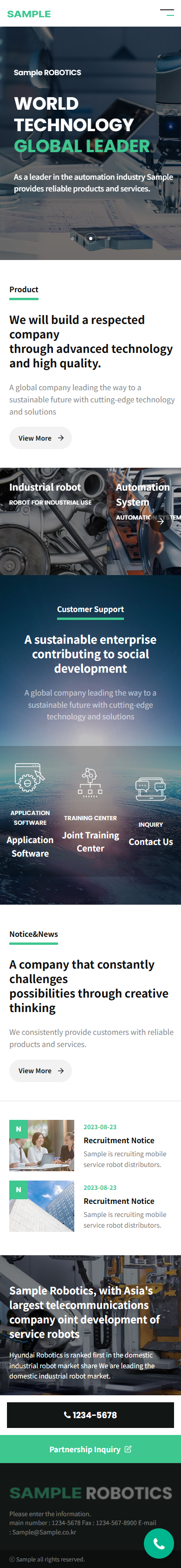 Robotics & Smart Factory Industrial HTML Template mobile product image