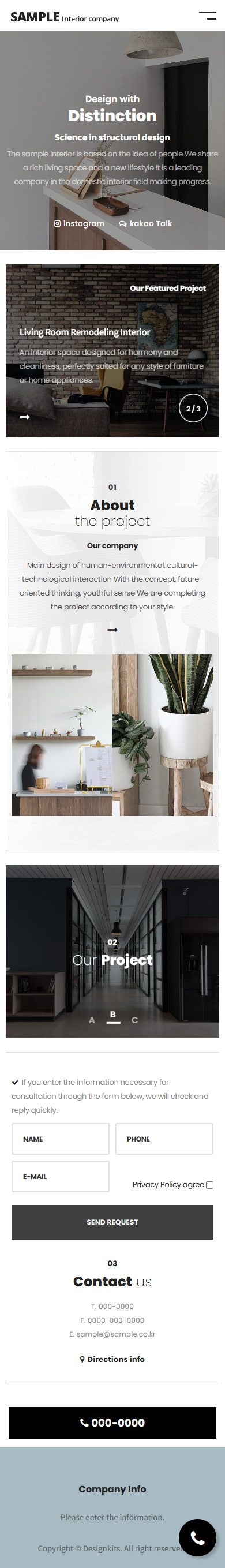 Modern Interior Design & Architecture Website UI Template mobile product image