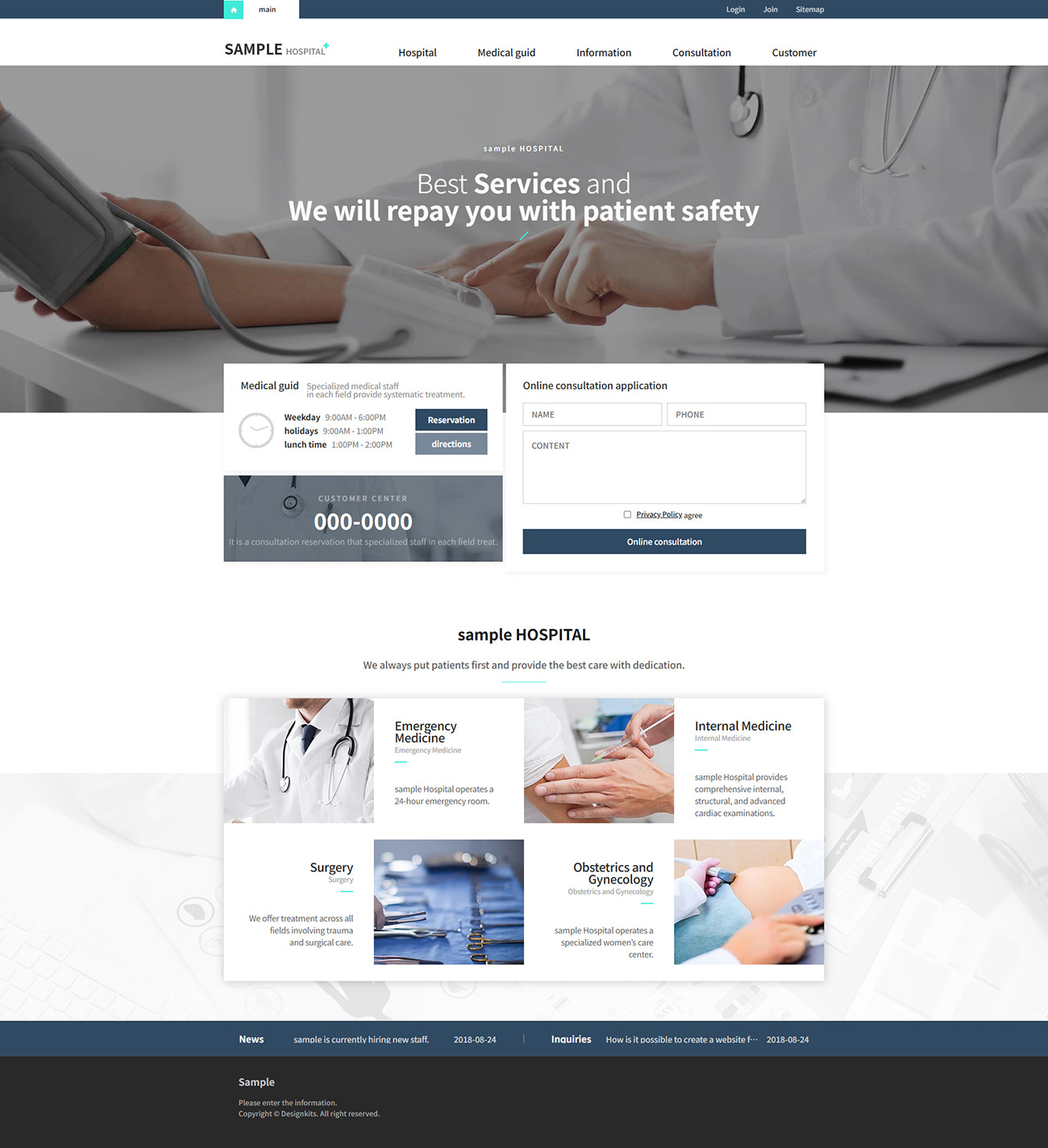 Hospital Medical Service HTML Website Template