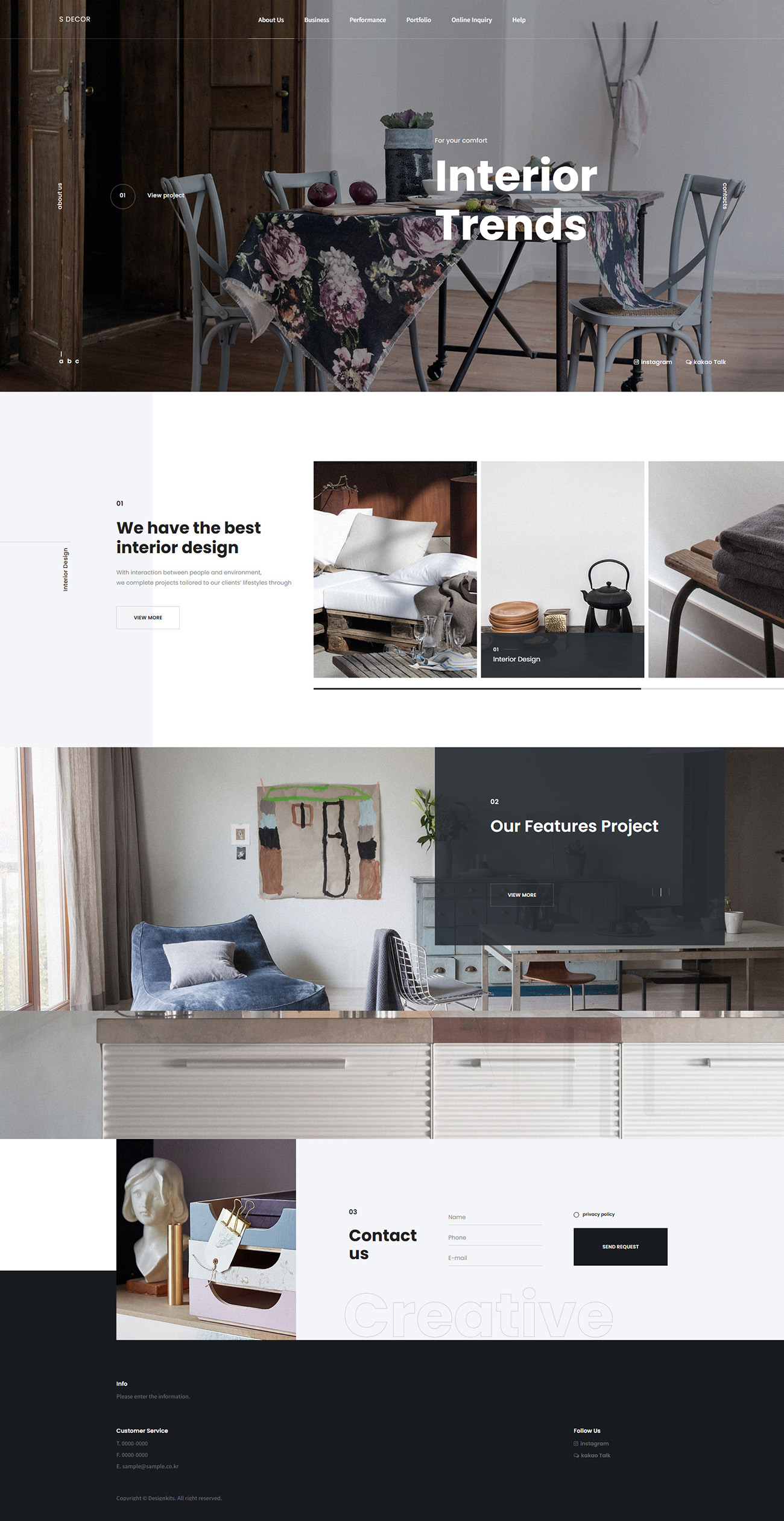 Creative Interior Design Portfolio Website Template for Studio