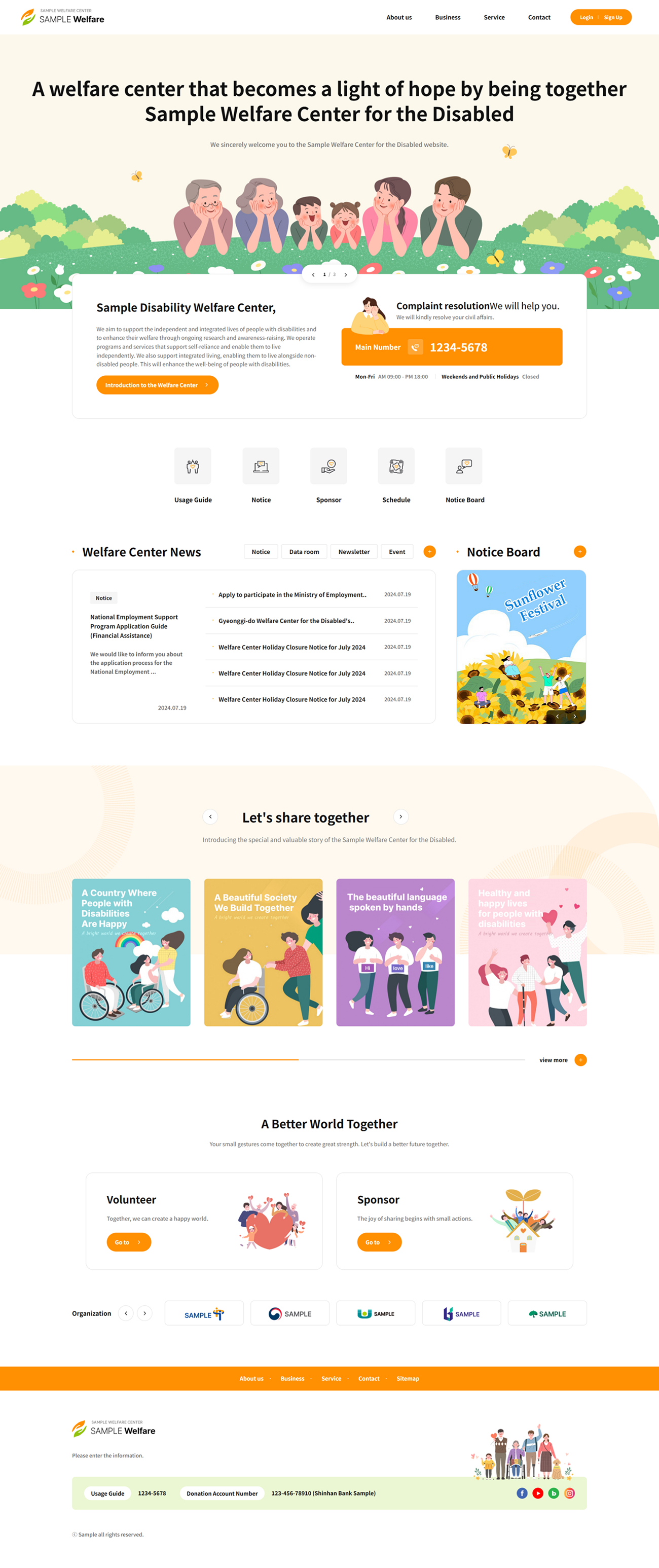 Disability Welfare Center Website Template | Social Welfare & Community UI/UX