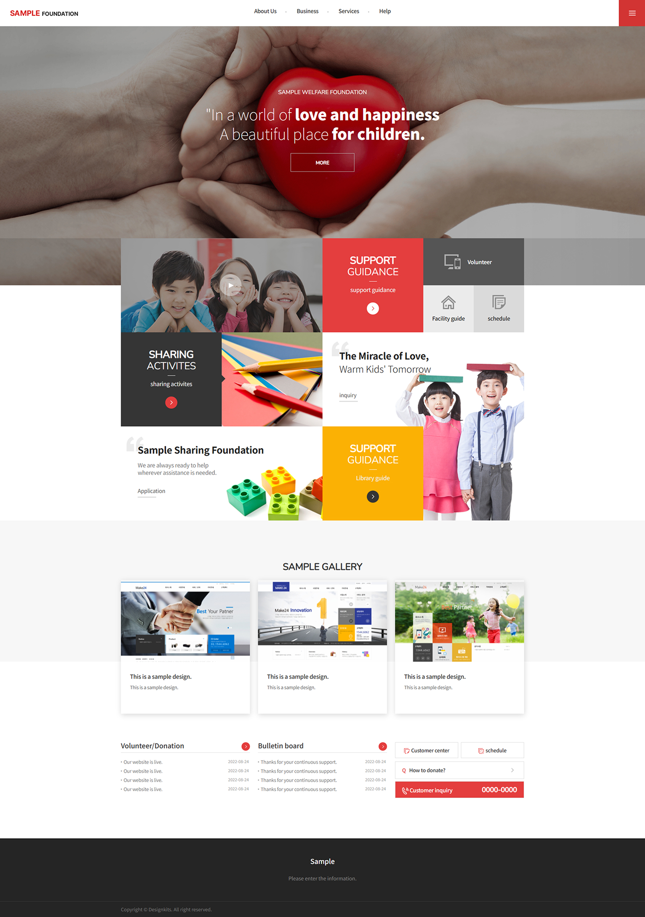 Children Welfare Foundation UI Template for Support Services