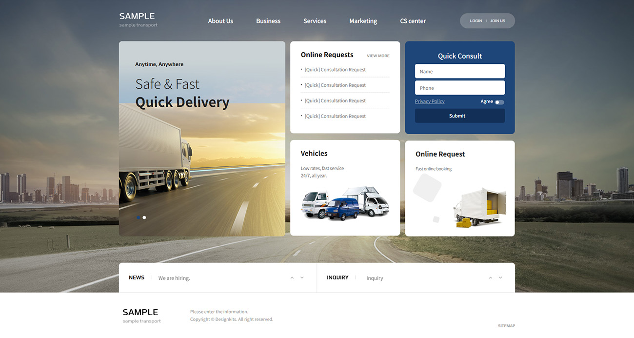 Logistics & Delivery Service Website HTML Template