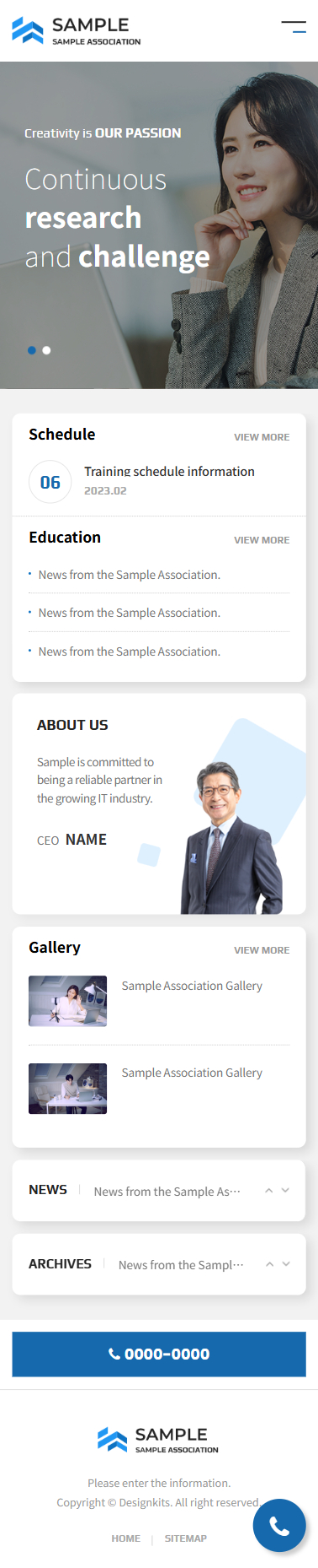 Association & Corporate Training Website HTML Template mobile product image