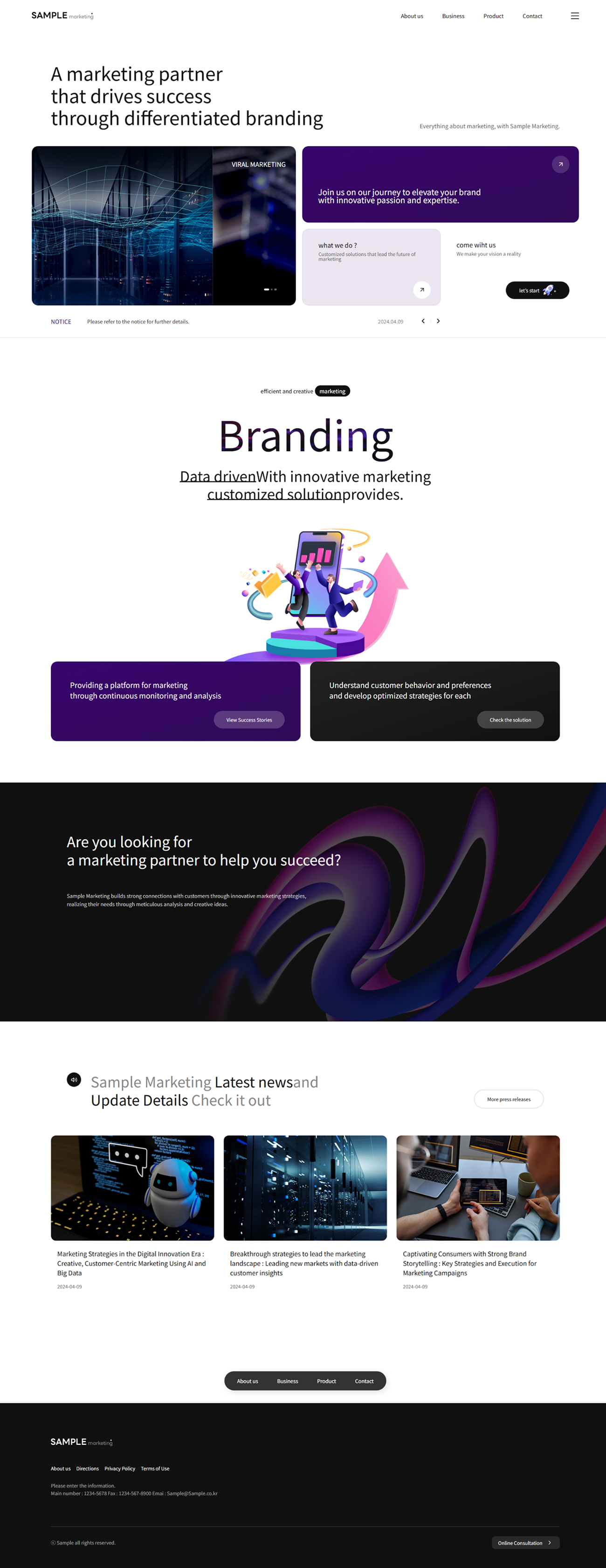 Marketing Agency Website Template for Branding, Digital Marketing & Business Growth