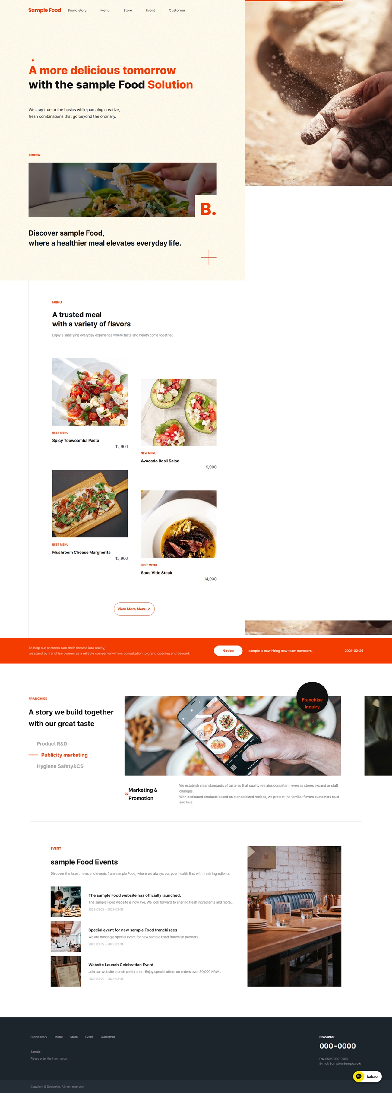 Restaurant & Café Website Template for Modern Food Brands and Franchises