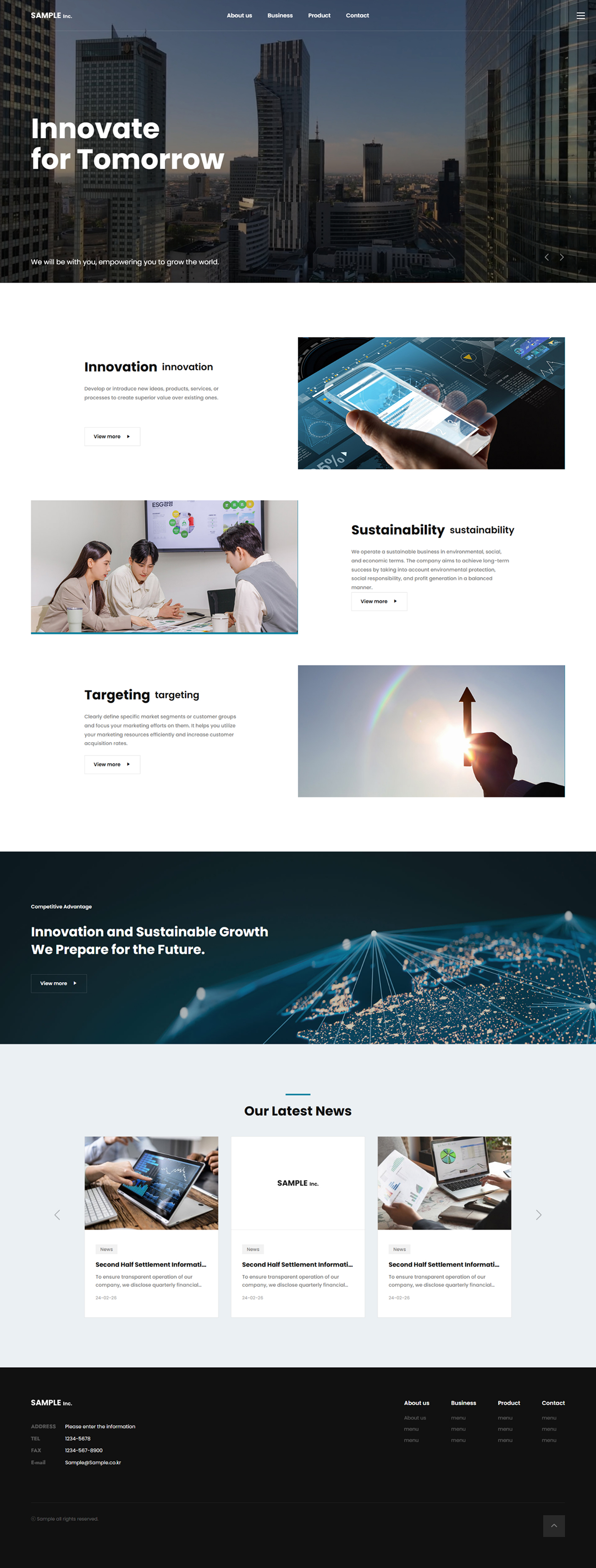 Corporate Business & Innovation Website UI Template