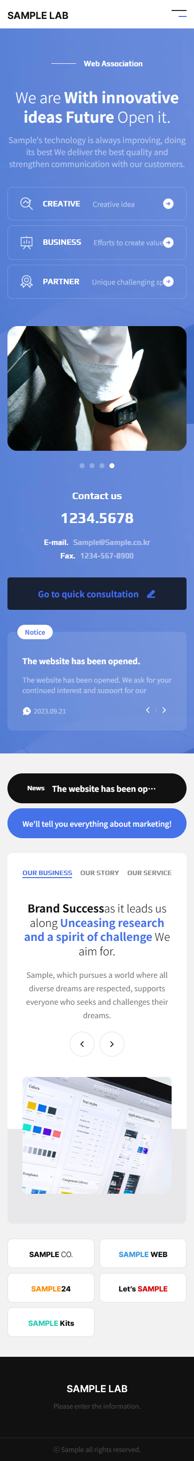 Corporate Technology & Innovation Website UI Template mobile product image