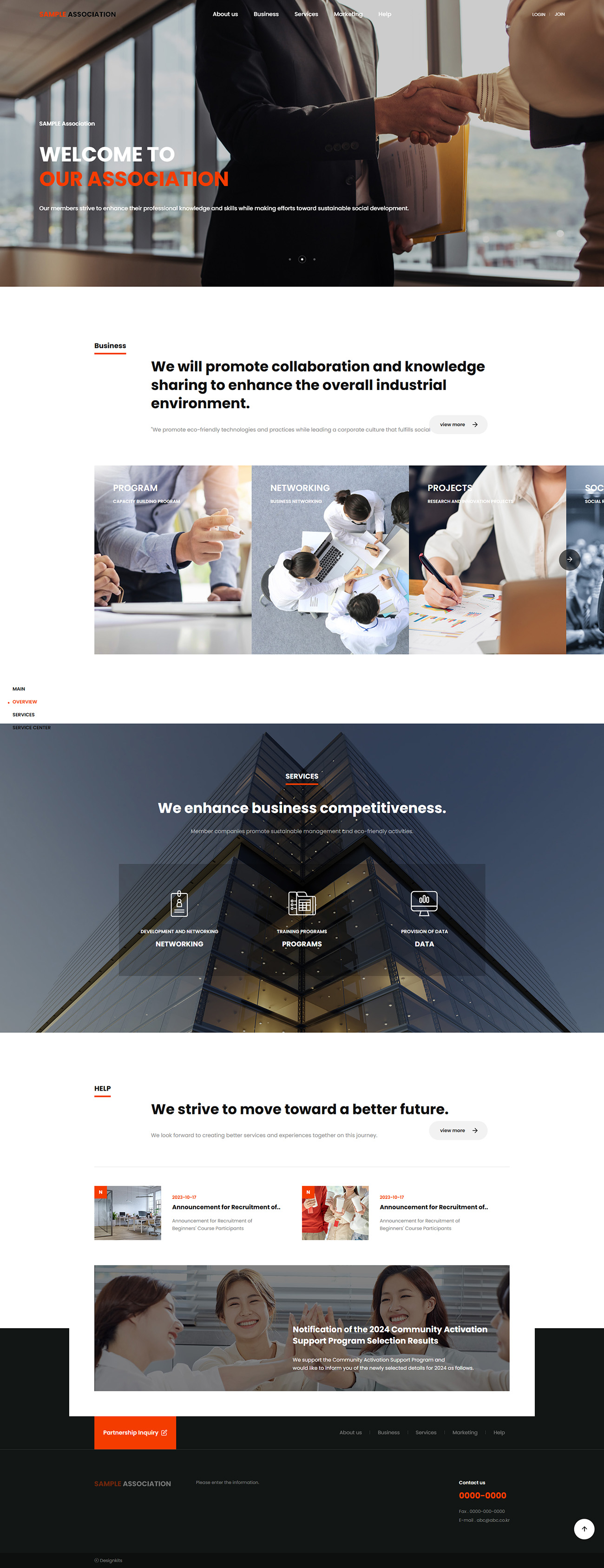 Business Association Website UI Template for Networking and Programs