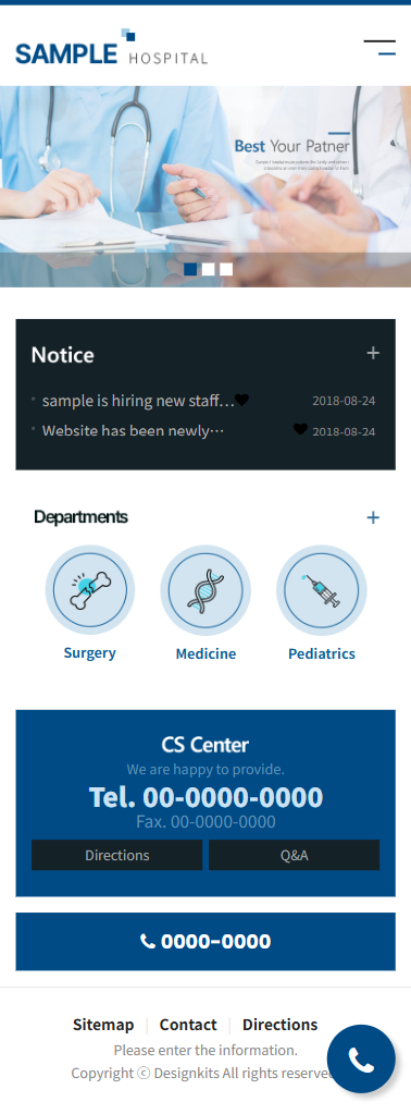 Hospital & Medical Center Website HTML Template mobile product image